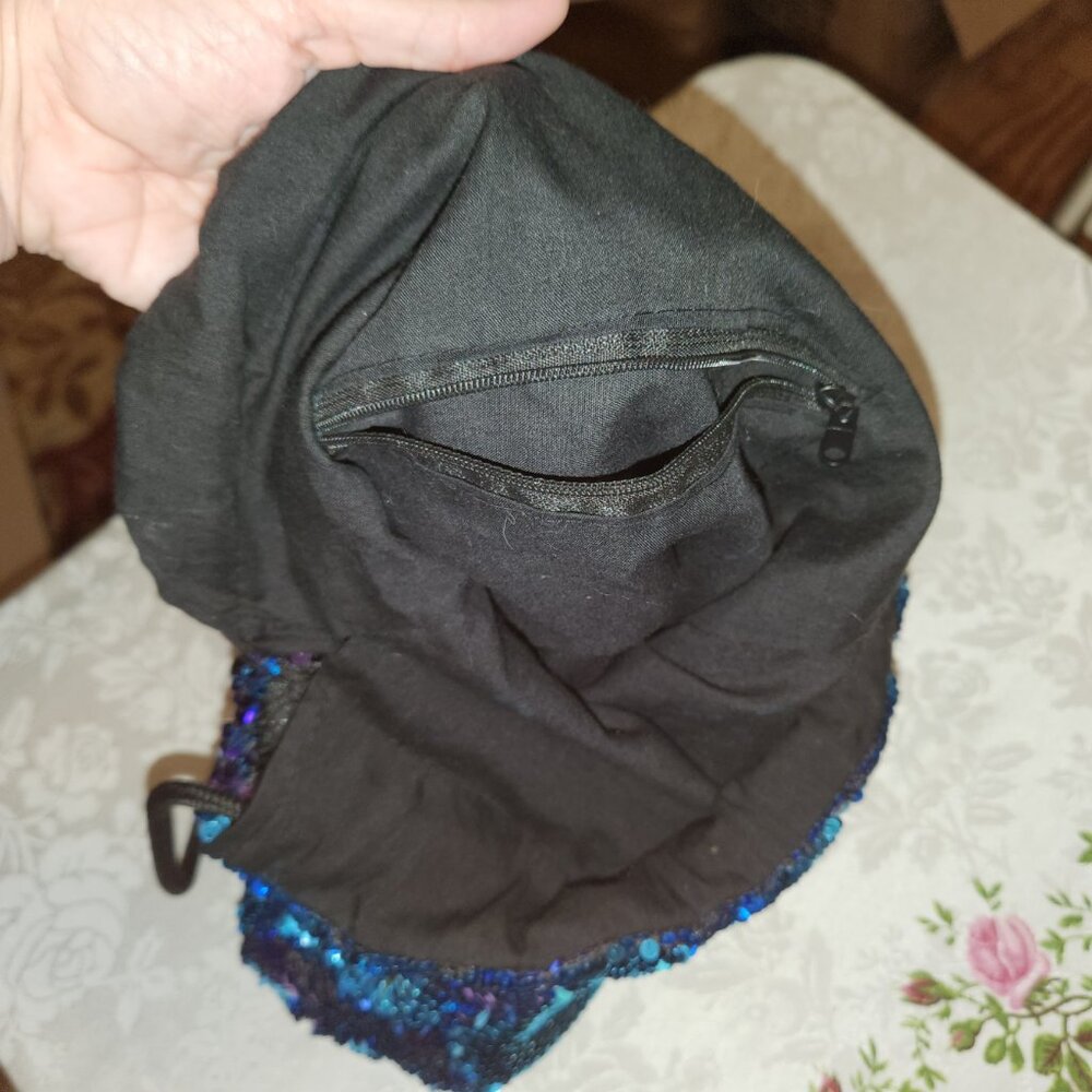 Mermaid Reversible Flip Sequin Drawstring Backpac… - image 5